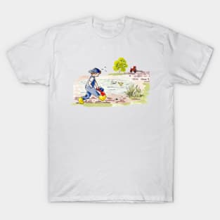 Adventures of a Child playing on the farm. T-Shirt